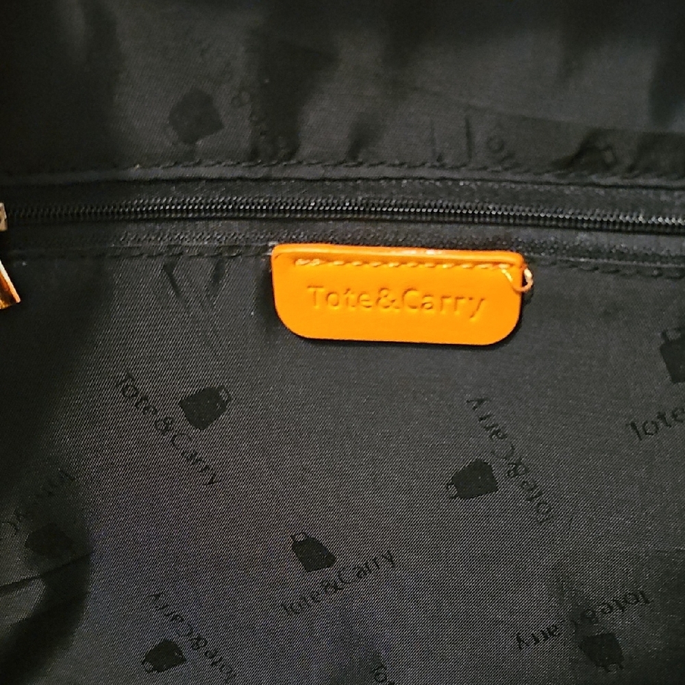 Tote & Carry Textured Orange Backpack - Picture 3 of 6